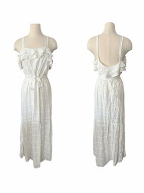 NWT June & Hudson White Ruffle Maxi Dress